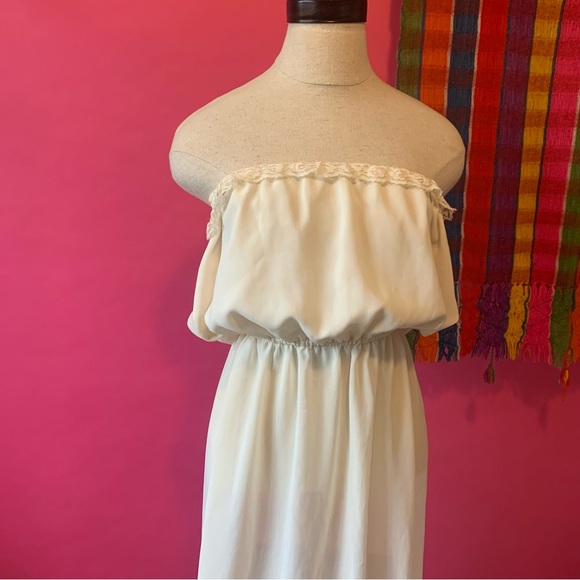 Vintage strapless slip dress size ML - Picture 3 of 6